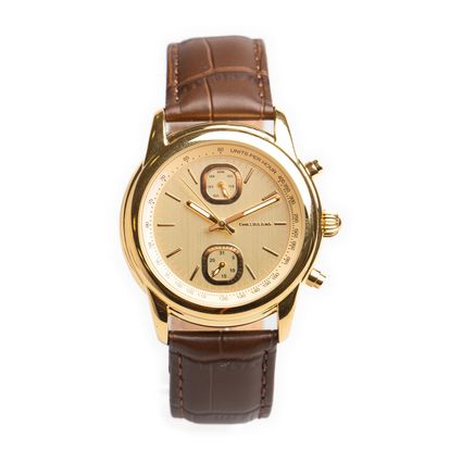 RE.CR.0583-2102.1  Relogio Analogico Multifuncao Masculino Chilli Beans Couro Dourado -4-